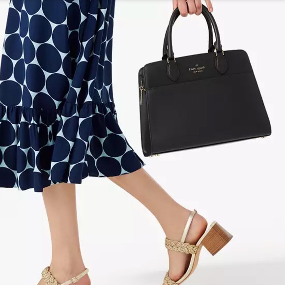 KATE SPADE Madison Saffiano Leather Medium Satchel BLACK COLOR - Picture 2 of 16